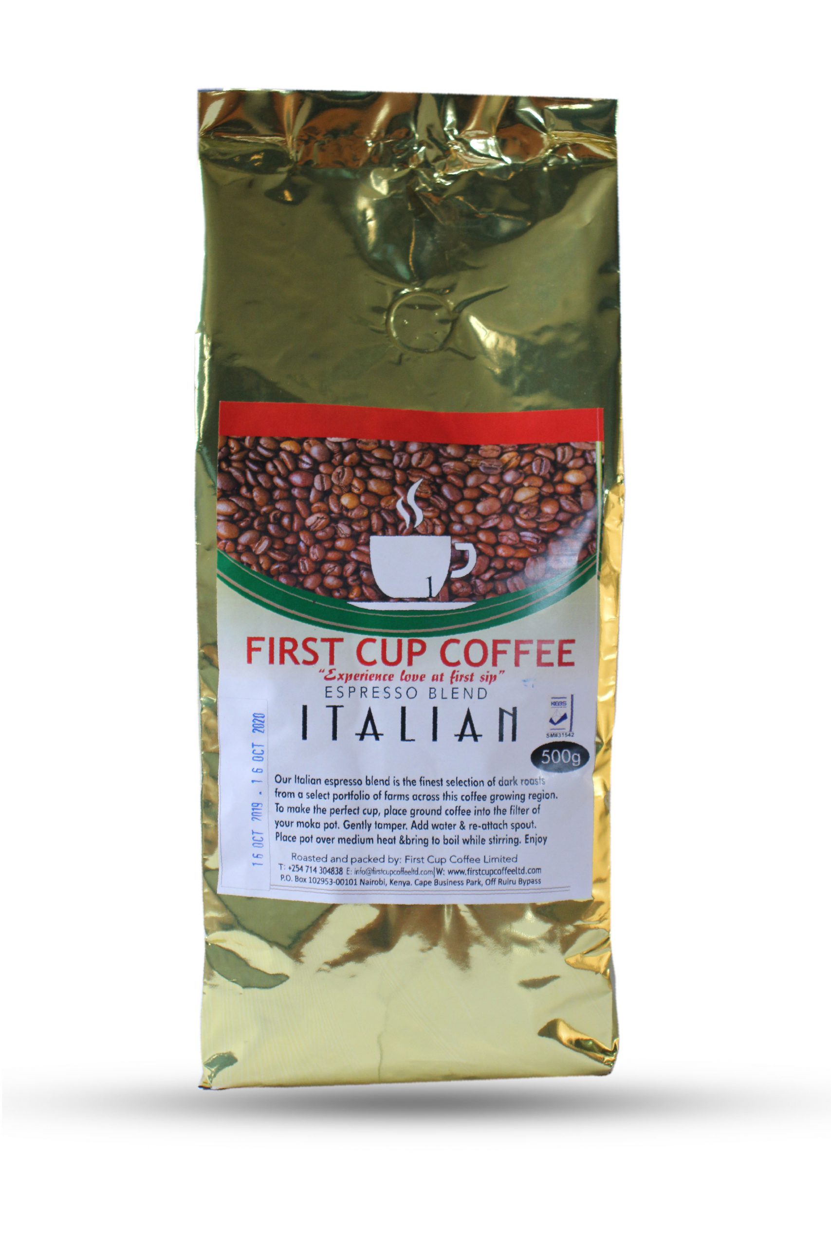 Italian first cup coffee